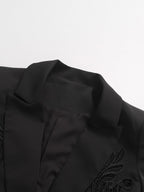Blazer For Women Chic Turndown Collar Cut Out Long Sleeves Outerwear