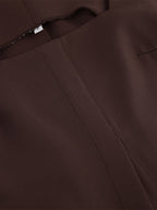 Two Piece Sets Brown Sleeveless Casual Vest Pant Set