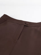 Two Piece Sets Brown Sleeveless Casual Vest Pant Set