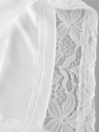 Two Piece Sets White Chic Daily Casual Lace Straps Neck Sleeveless Pant Set