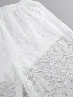 Two Piece Sets White Chic Daily Casual Lace Straps Neck Sleeveless Pant Set