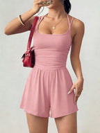 Two Piece Sets Burgundy Casual Daily Casual Scoop Neck Sleeveless Pant Set