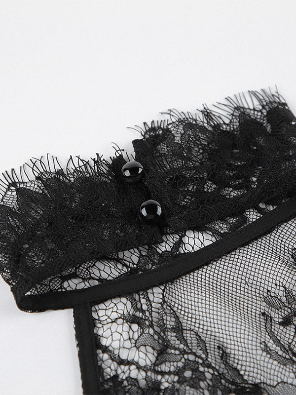 Two Piece Sets Black Daily Casual Lace Chic Sleeveless Skirt Set