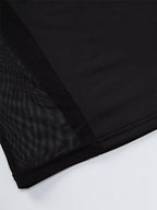 Party Midi Dress Black Sleeveless Sheer Sexy Semi Formal Dress