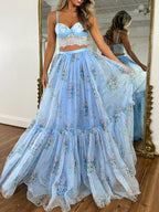 Two Piece Sets Apricot Casual Daily Casual Straps Neck Belted Half Sleeves Skirt Set
