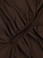 Party Dress Mini Brown One-Shoulder Pleated Backless Sexy Semi Formal Dress