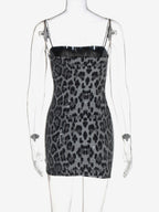 Night Out Dresses Leopard Leopard Print Sleeveless Straps Neck Summer Dress