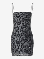 Night Out Dresses Leopard Leopard Print Sleeveless Straps Neck Summer Dress