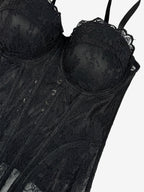 Corset Tops Black Sexy Sleeveless Strapless Slim Fit Lace Tops