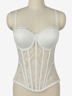 Corset Tops Black Sexy Sleeveless Strapless Slim Fit Lace Tops