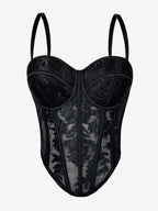 Corset Tops Black Sexy Sleeveless Straps Neck Slim Fit Tops