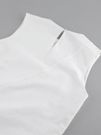 Daily Dresses Maxi For Woman Sleeveless Jewel Neck Natural Waist Elegant White Dress