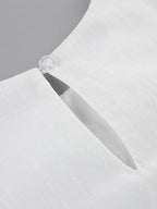 Daily Dresses Maxi For Woman Sleeveless Jewel Neck Natural Waist Elegant White Dress