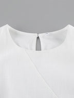 Daily Dresses Maxi For Woman Sleeveless Jewel Neck Natural Waist Elegant White Dress