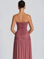Party Dress Maxi Coffee Brown Halter Zipper Sleeveless Backless Elegant Semi Formal Dress