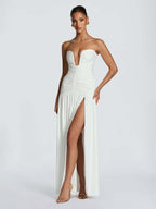 Party Dress Maxi Coffee Brown Halter Zipper Sleeveless Backless Elegant Semi Formal Dress