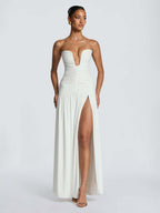 Party Dress Maxi Coffee Brown Halter Zipper Sleeveless Backless Elegant Semi Formal Dress