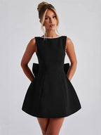Party Dress Mini White Jewel Neck Pearls Sleeveless Backless Sexy Semi Formal Dress