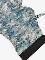 Corset Tops Blue Retro Sleeveless Strapless Printed Slim Fit Tops