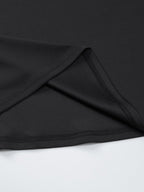 Date Night Dresses Mini Long Sleeves Two-Tone Off-The-Shoulder Chic Black Dress