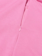 Party Dress Dresses Mini Pink Stand Collar Flowers Sleeveless Casual Semi Formal Dress