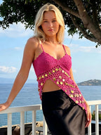 Corset Tops White Athletic Sleeveless Straps Neck Shaping Fishnet Sequins Tops