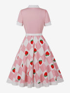 Vintage 1950s Swing Cocktail Dress Women Sleeveless Retro Dress