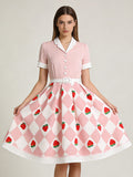 Vintage 1950s Swing Cocktail Dress Women Sleeveless Retro Dress