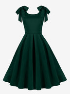 Vintage 1950s Swing Cocktail Dress Women Sleeveless Retro Dress