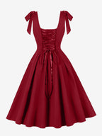 Vintage 1950s Swing Cocktail Dress Women Sleeveless Retro Dress