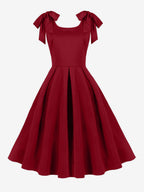 Vintage 1950s Swing Cocktail Dress Women Sleeveless Retro Dress