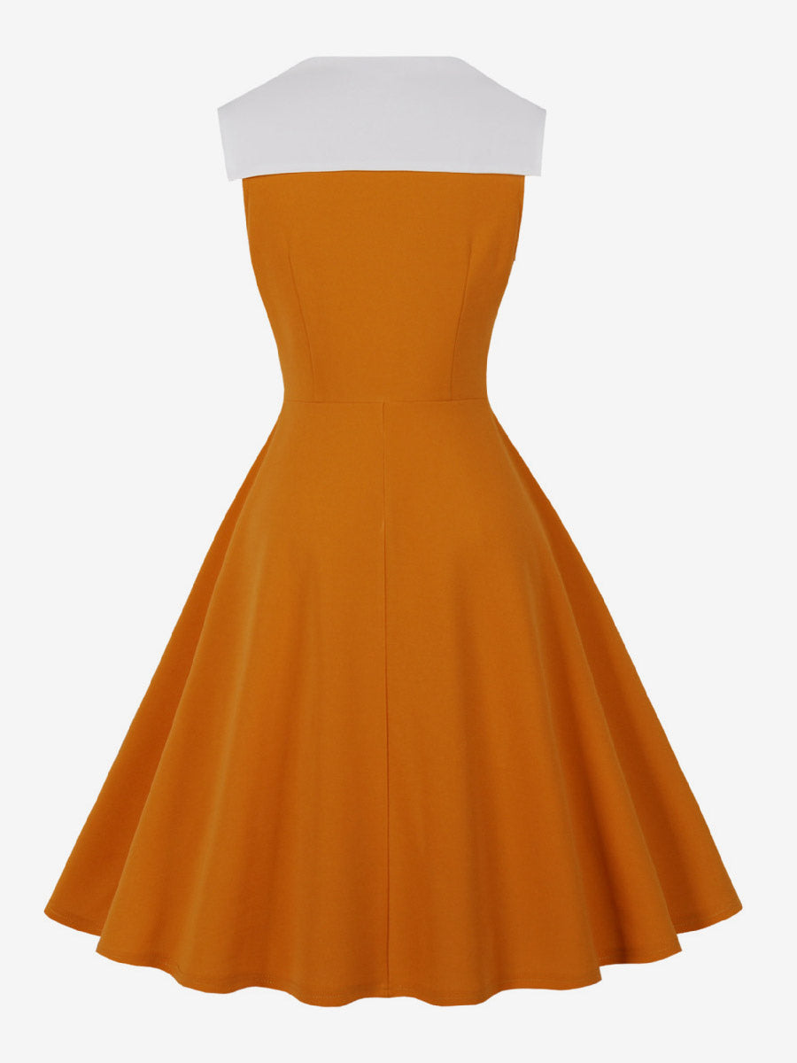 Vintage 1950s Swing Cocktail Sleeveless Medium Retro Dress