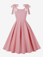 Vintage 1950s Swing Cocktail Dress Women Sleeveless Retro Dress