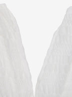Vacation Dresses Mini Backless Lace Up Pleated Sleeveless V-Neck Casual White Dress