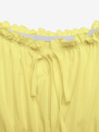 Vacation Dresses Maxi Backless Ruffles Lace Up Short Sleeves Off-The-Shoulder Puff Sleeves Sexy Dress