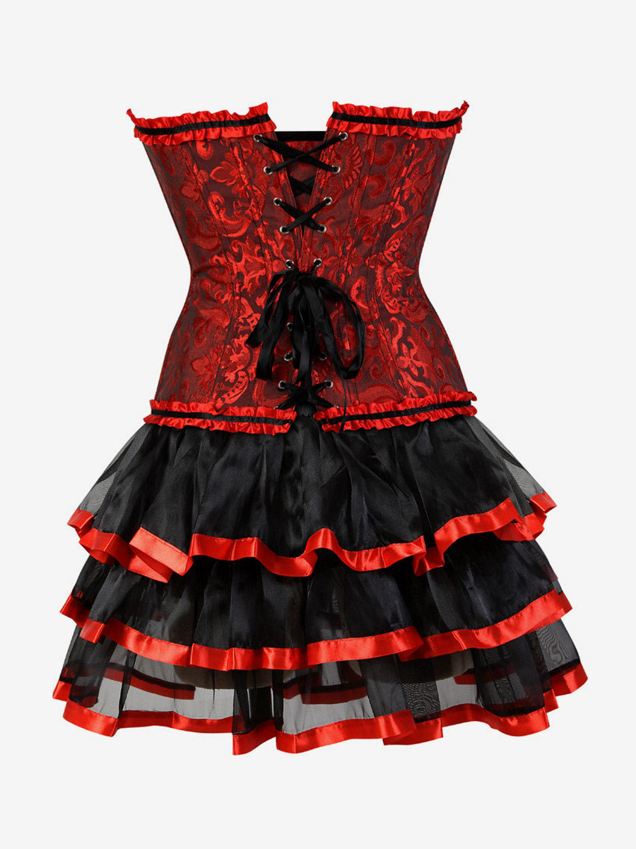 Night Out Dresses Corsets Burgundy Sleeveless Strapless Backless Summer Dress