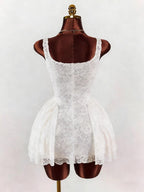 Night Out Dresses White Sleeveless Square Neck Backless Summer Dress