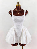 Night Out Dresses White Sleeveless Square Neck Backless Summer Dress