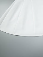 Date Night Dresses Mini Pleated Short Sleeves V-Neck Casual Ecru White Dress