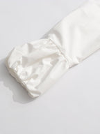 Daily Dresses Mini White Buttons Long Sleeves Turndown Collar Dress