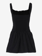 Party Dresses Mini White Straps Neck Lace Up Sleeveless Pleated Casual Semi Formal Dress