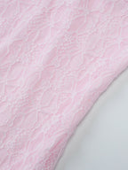 Party Dress Mini Pink V-Neck Lace Long Sleeves Pleated Sweet Semi Formal Dress