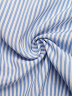 Daily Dresses Maxi Woman's Dress Short Sleeves V-Neck Natural Waist Sweet Buttons Blue Dress