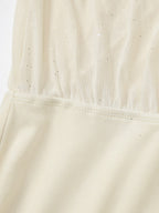 Date Night Dresses Mini Pleated Long Sleeves V-Neck Sweet Apricot Dress