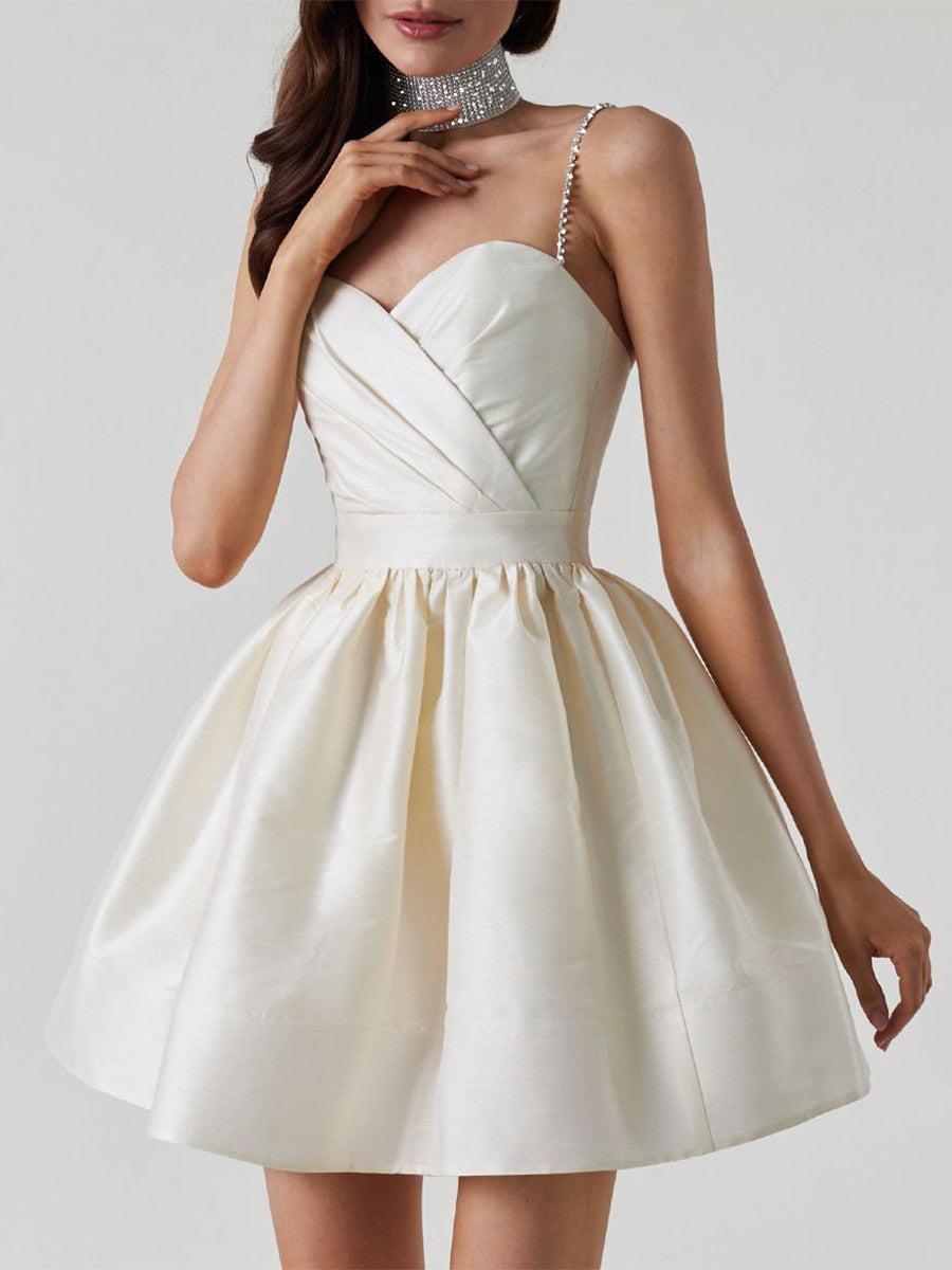 Party Dress Mini Royal Blue Straps Neck Zipper Sleeveless Backless Sweet Semi Formal Dress