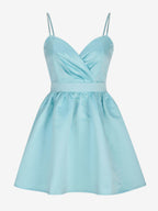 Party Dress Mini Royal Blue Straps Neck Zipper Sleeveless Backless Sweet Semi Formal Dress