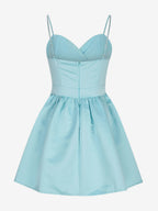 Party Dress Mini Royal Blue Straps Neck Zipper Sleeveless Backless Sweet Semi Formal Dress