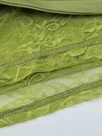 Date Night Dresses Mini Asymmetrical Pleated Lace Short Sleeves Off-The-Shoulder Sexy Green Dress