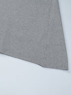 Date Night Dresses Mini Pleated Knitted Long Sleeves V-Neck Sweet Gray Dress