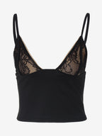 White Cami Top V-Neck Lace Polyester Sexy Women Camis